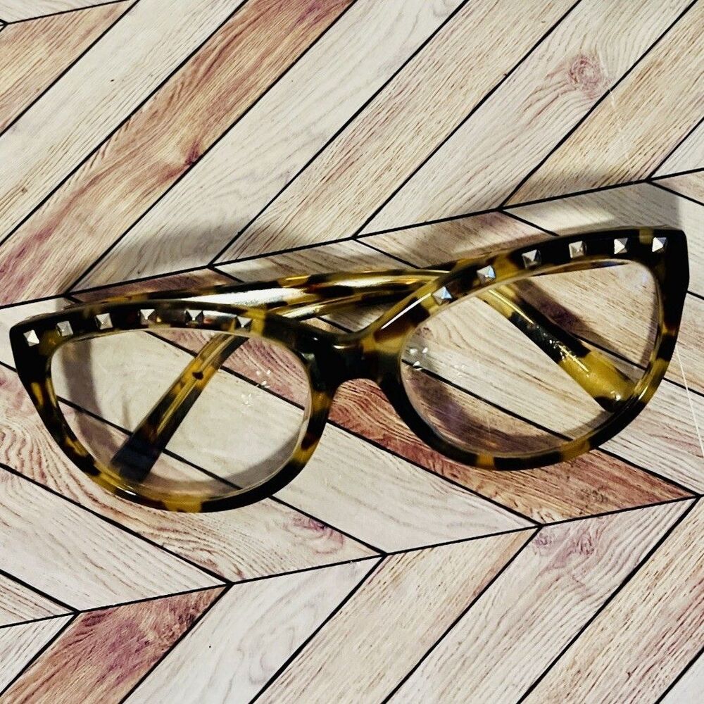 Valentino Rockstud Accents Studded Tortoise Brown Eye-Glass Frames V622S 281 130